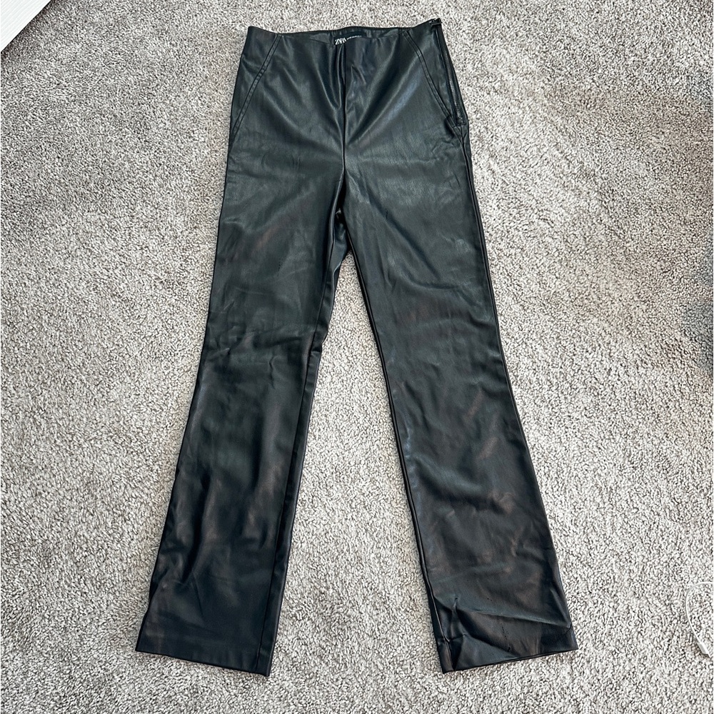 ZARA | Black Leather Pants